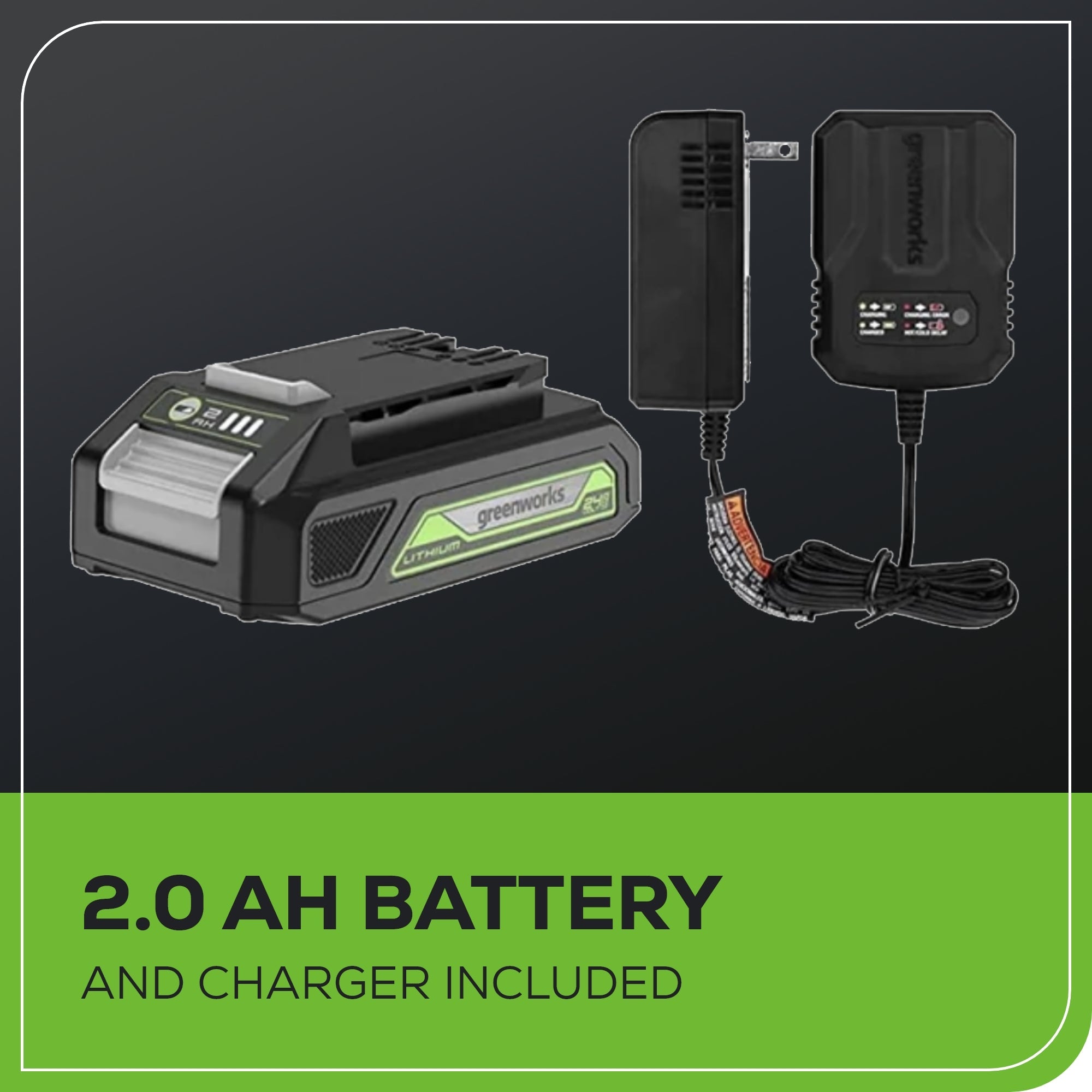 24V Cordless Battery Spot Light: 2.0 Ah Battery and Charger