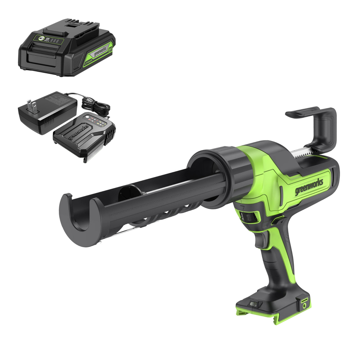 24V Cordless Battery Caulk Gun: 2.0 Ah Battery and Changer