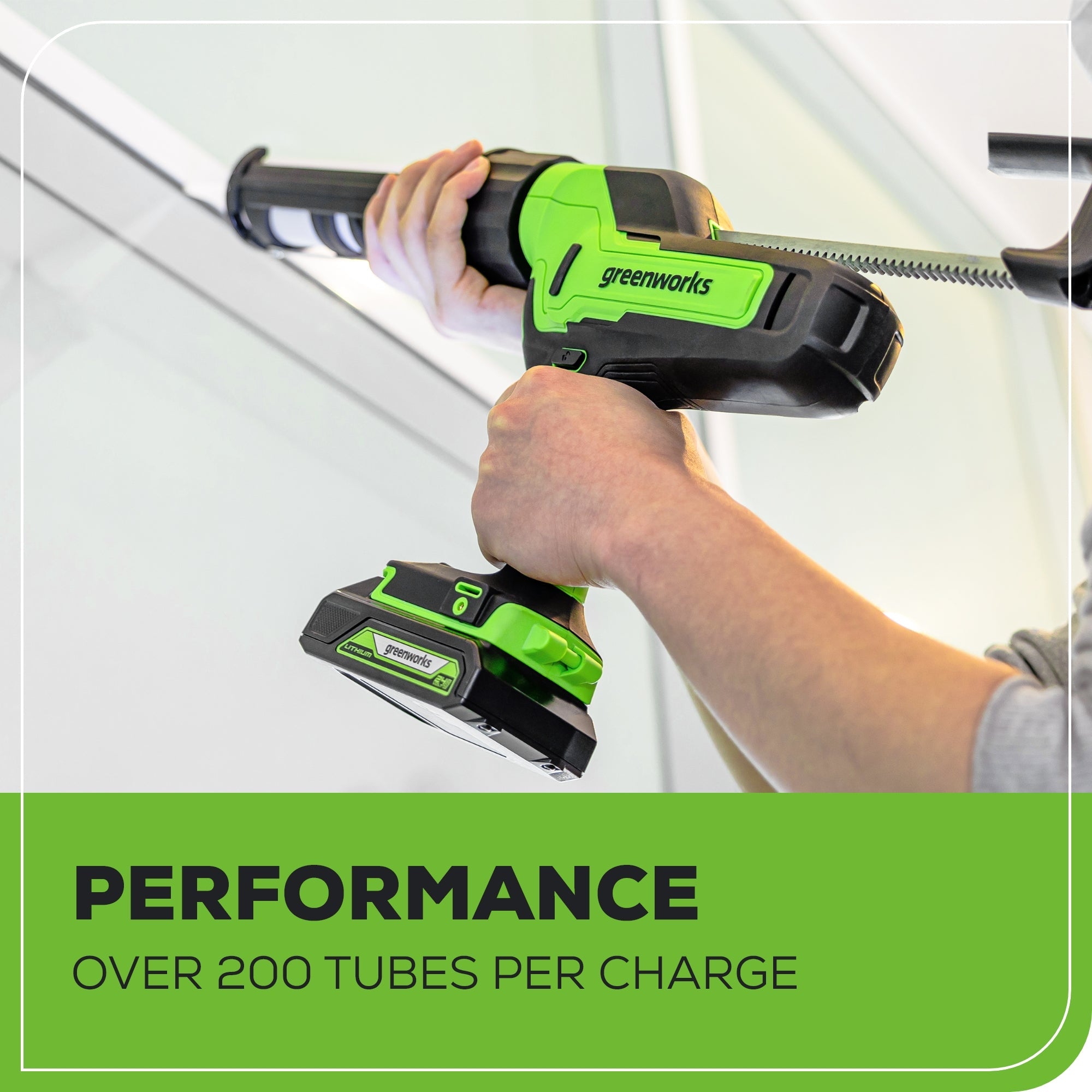 24V Cordless Battery Caulk Gun: 2.0 Ah Battery and Changer