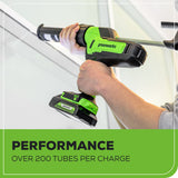24V Cordless Battery Caulk Gun: 2.0 Ah Battery and Changer