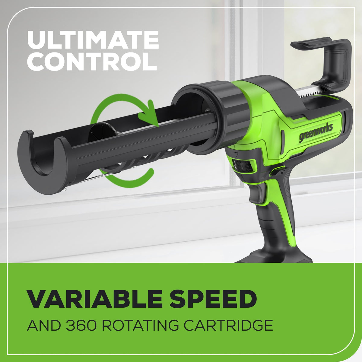 24V Cordless Battery Caulk Gun: 2.0 Ah Battery and Changer