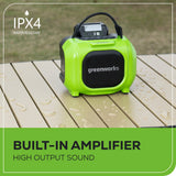 24V Cordless Battery Mini Bluetooth Speaker: 2.0 Ah Battery and Charger