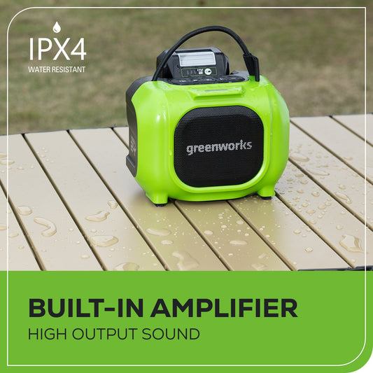 24V Cordless Battery Mini Bluetooth Speaker: 2.0 Ah Battery and Charger