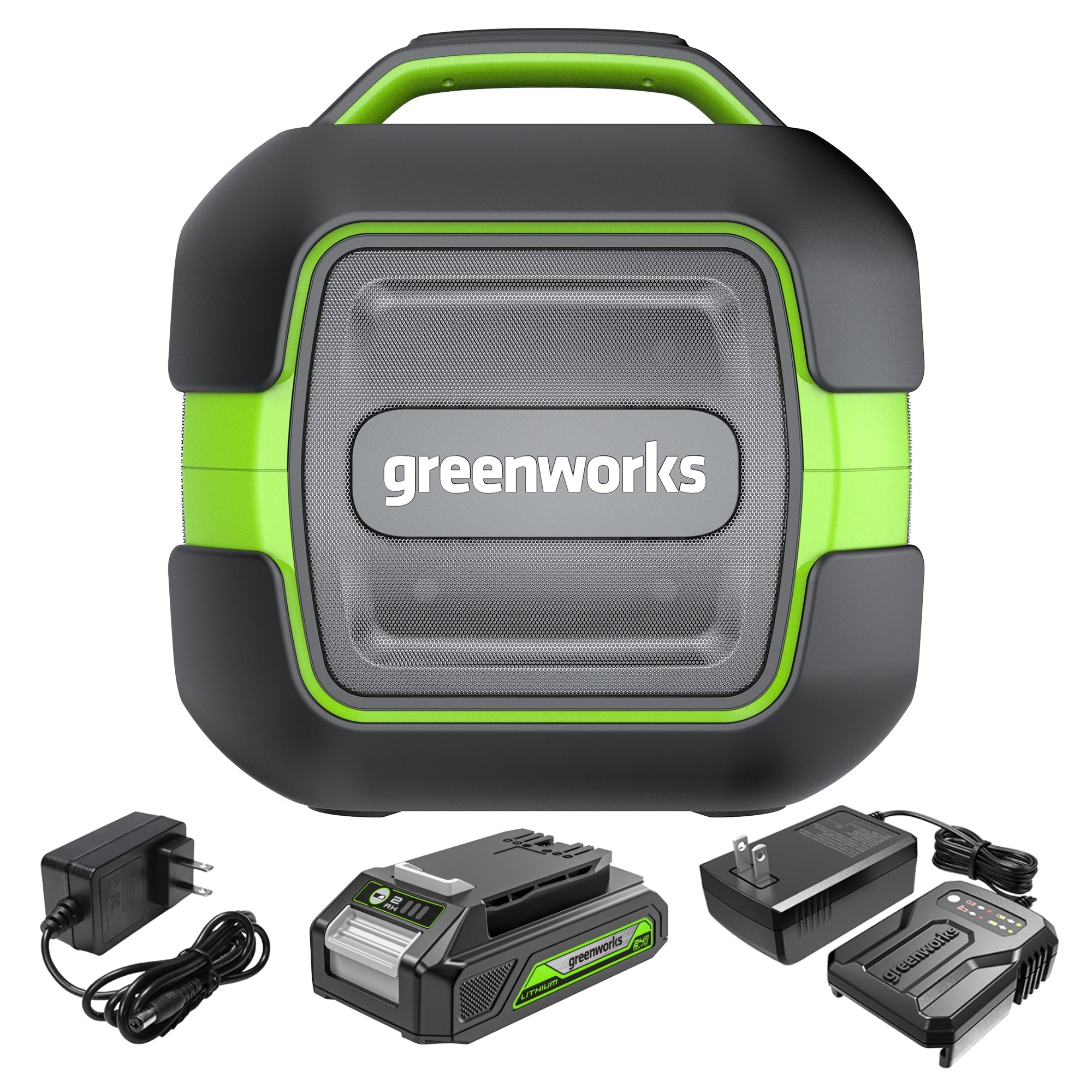 24V Cordless Battery Bluetooth Speaker: 2.0 Ah Battery and Charger