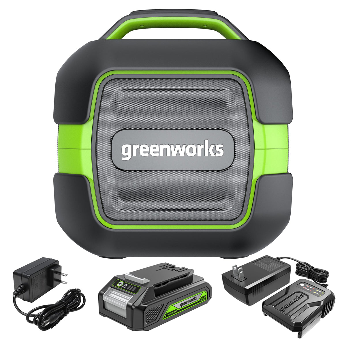 24V Cordless Battery Bluetooth Speaker: 2.0 Ah Battery and Charger