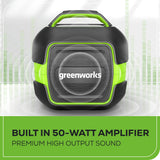 24V Cordless Battery Bluetooth Speaker: 2.0 Ah Battery and Charger