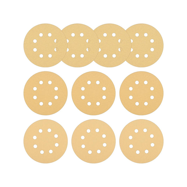 10PC 5" 8-Hole Hook and Loop Sanding Discs Pad Kit Random Orbit Sandpaper