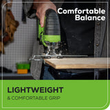 24V Cordless Battery Brushless Jig Saw: 2.0 Ah Battery and Charger