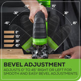 24V Cordless Battery Brushless Jig Saw: 2.0 Ah Battery and Charger