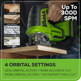 24V Cordless Battery Brushless Jig Saw: 2.0 Ah Battery and Charger