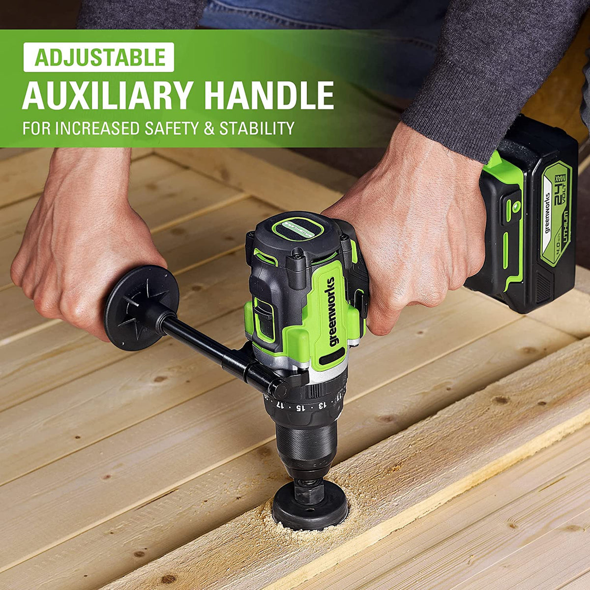 24V 1/2" 1240 in/lbs Hammer Drill: 4.0 Ah Battery and Charger