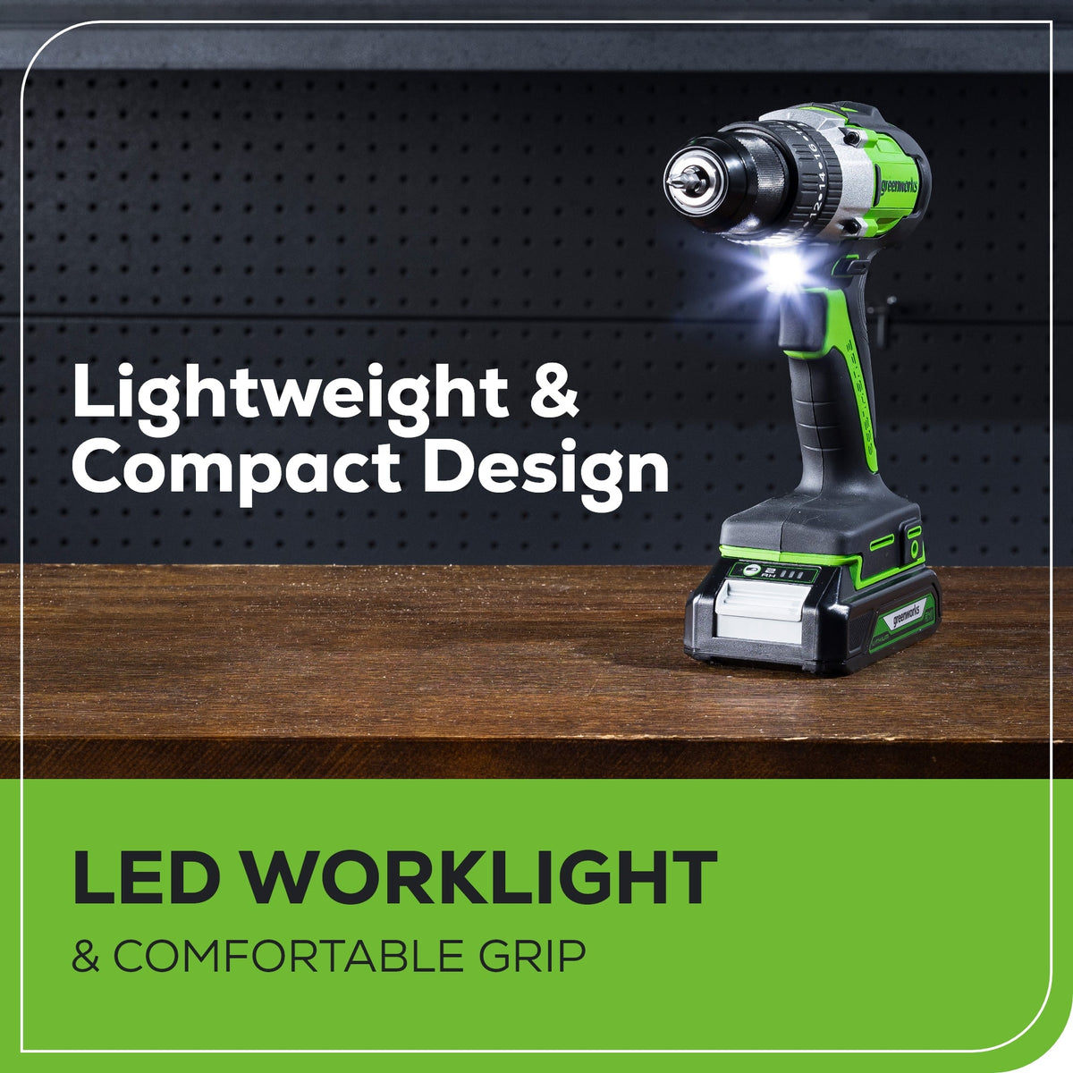 24V 1/2" 530 in/lbs Hammer Drill: 2.0 Ah Battery and Charger
