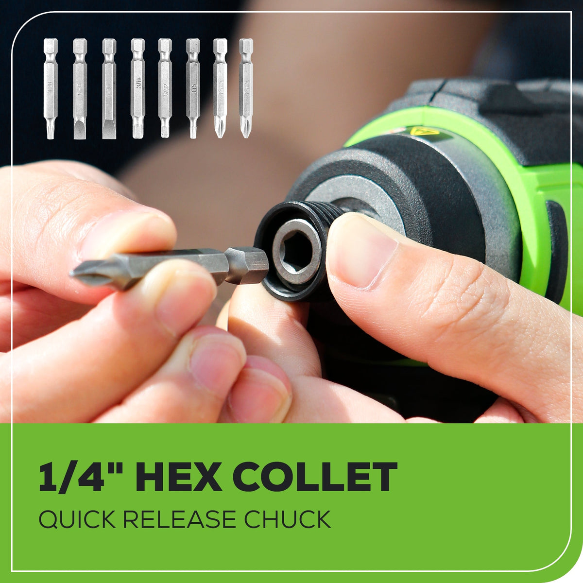 24V 1/4" 1950 in/lbs Brushless Impact Driver Kit: (2) 2.0 Ah Batteries, Charger, Bits and Tool Bag