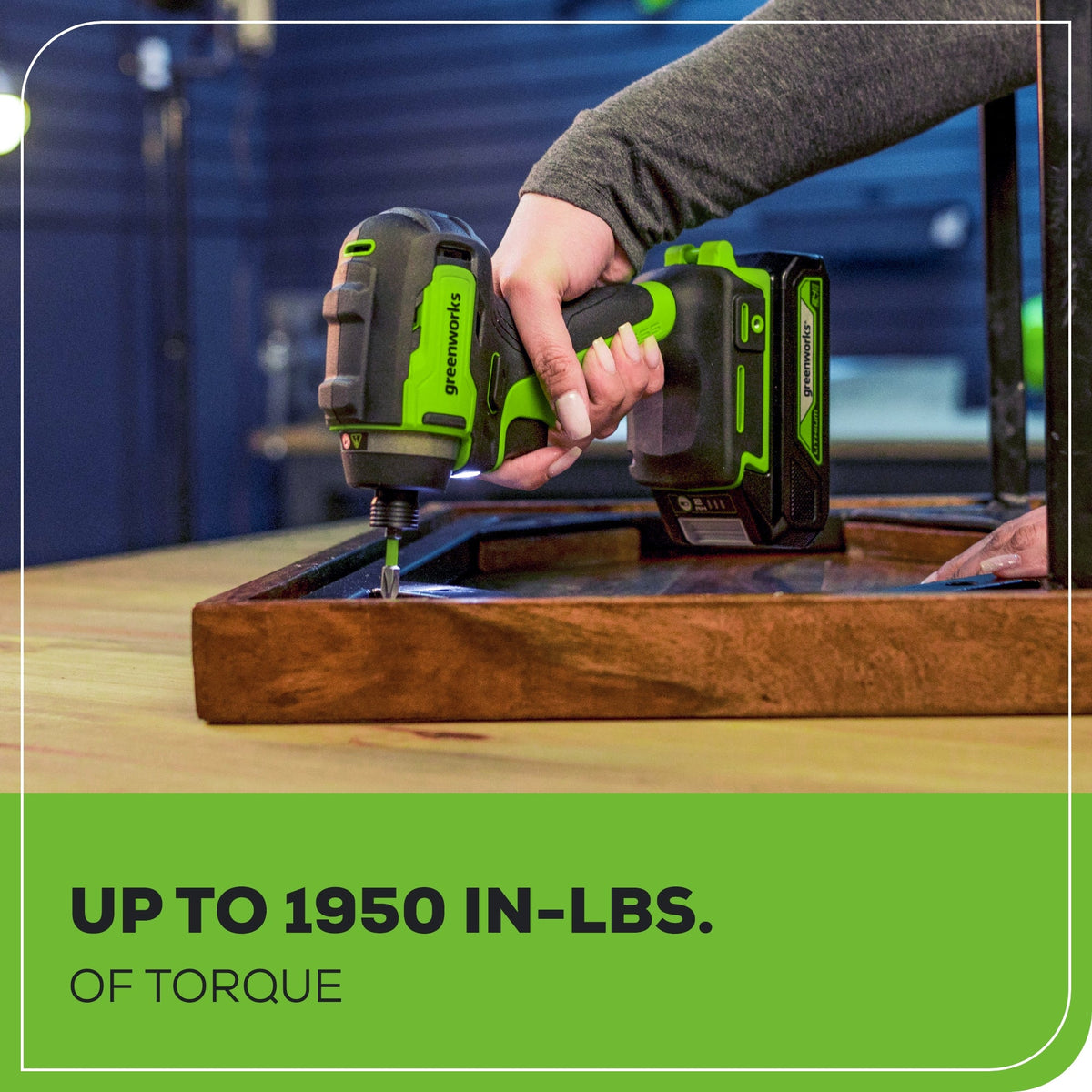24V 1/4" 1950 in/lbs Brushless Impact Driver Kit: (2) 2.0 Ah Batteries, Charger, Bits and Tool Bag