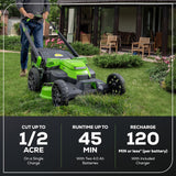 40V 25" Cordless Battery Brushless Dual Blade Self-Propelled Lawn Mower: (2) 4.0 Ah Batteries and Dual-Port Charger, LM2504S