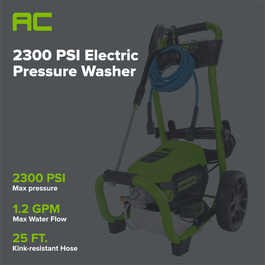 2300 PSI 1.2 GPM Cold Water Electric Pressure Washer
