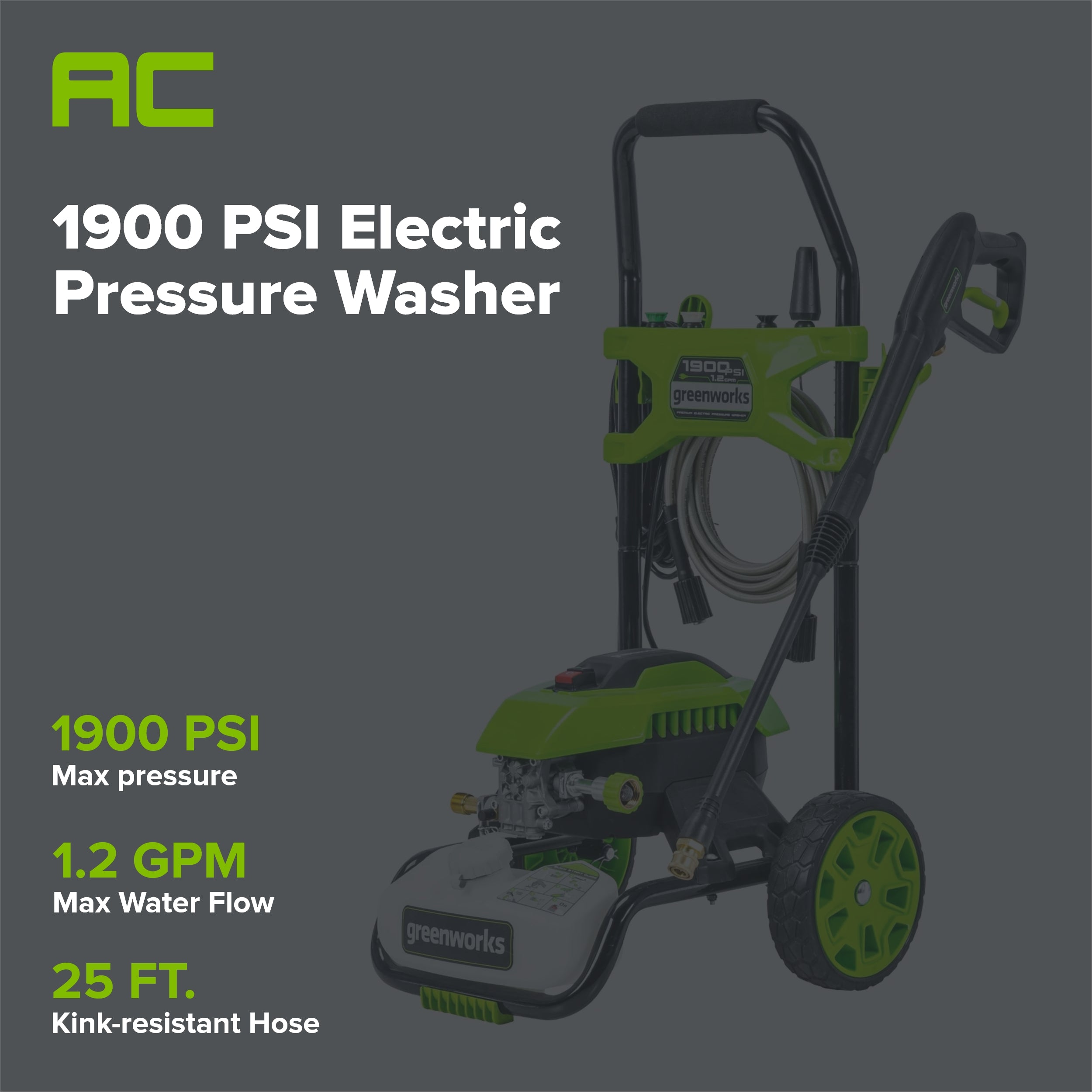 1900 PSI 1.2 GPM Cold Water Electric Pressure Washer