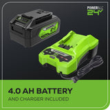 OPEN BOX 24V 600 PSI 0.8 GPM Cold Water Cordless Power Cleaner: 4.0 Ah USB Battery and Charger