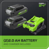 OPEN BOX 24V 600-PSI Cordless Power Cleaner: (2) 2.0 Ah Batteries and Charger
