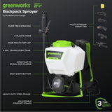 24V Cordless Battery Backpack Sprayer: 2.0 Ah USB Battery and Charger