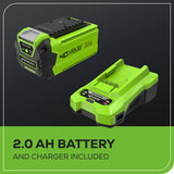 40V Cordless Battery Backpack Sprayer: 2.0 Ah USB Battery and Charger