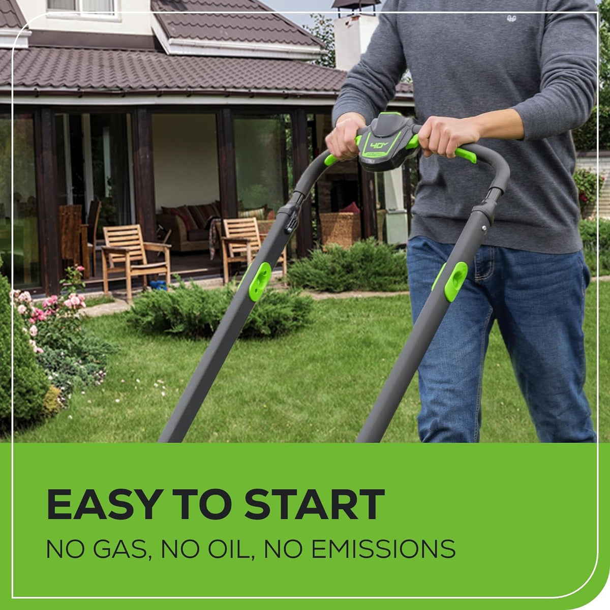 40V 25" Cordless Battery Brushless Dual Blade Self-Propelled Lawn Mower: (2) 4.0 Ah Batteries and Dual-Port Charger, LM2504S