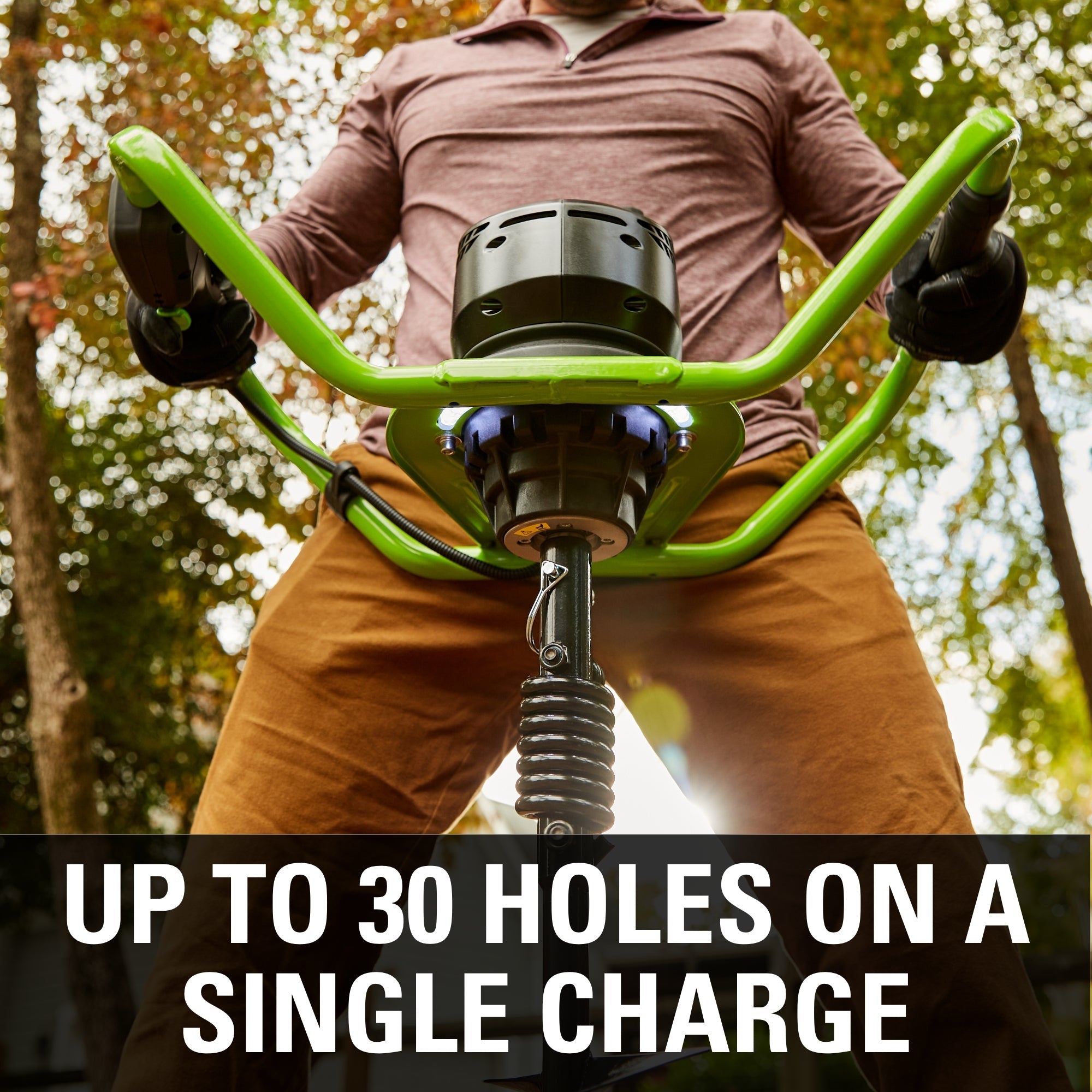 80V Cordless Battery Brushless Earth Auger / Post Hole Digger, 4Ah Battery and Charger
