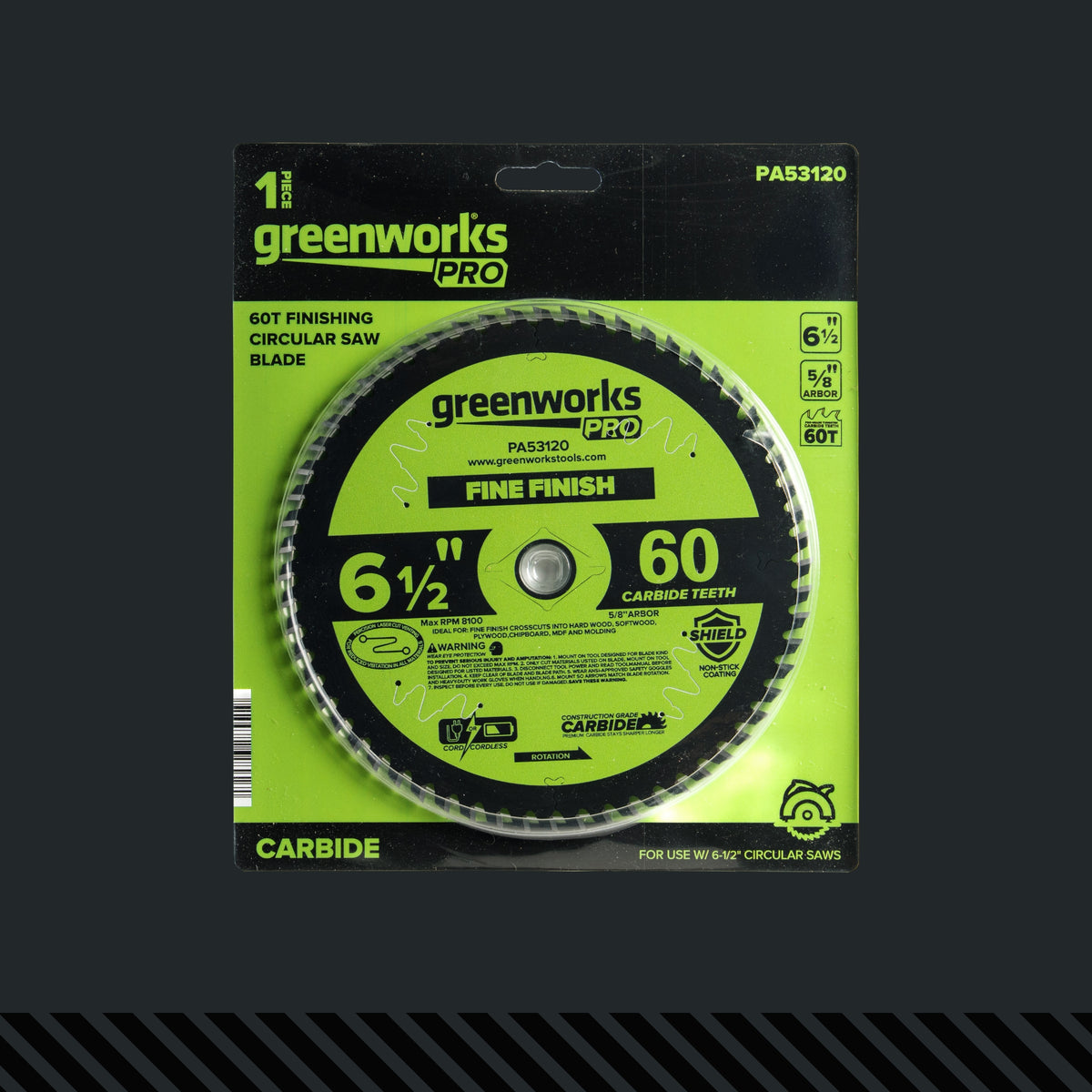 Pro 60-Tooth 6-1/2" Demolition Circular Saw Blade with Construction-Grade Carbide Teeth