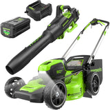 80V 21" Cordless Battery 4-in-1 Self-Propelled Lawn Mower and 700CFM Blower Combo Kit: 5.0 Ah Battery and 6A Charger