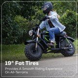 80V STEALTH Series Electric Mini-Bike: (2) 8.0 Ah Batteries and Dual-Port Rapid Charger