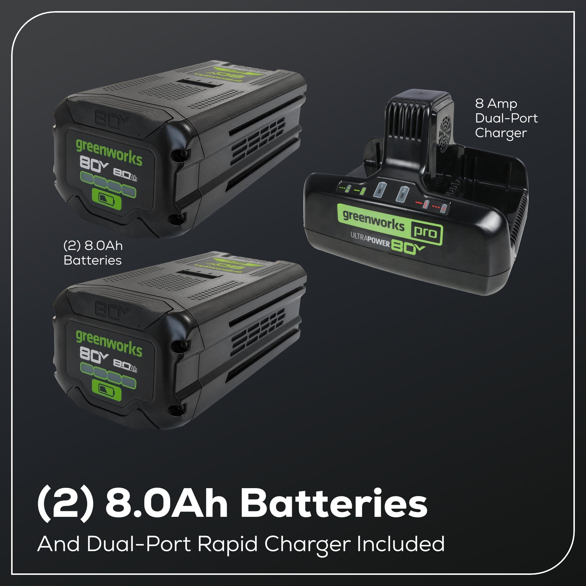 80V STEALTH Series Electric Mini-Bike: (2) 8.0 Ah Batteries and Dual-Port Rapid Charger