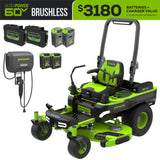 60V 54" MaximusZ Zero Turn Riding Mower: (2) 20.0 Ah (2) 8.0 Ah and (2) 4.0 Ah Batteries and 1.5kW Charger, MZ5461