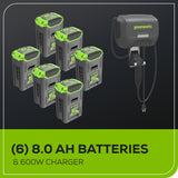 60V 42" Cordless Battery CrossoverT Riding Lawn Mower, (6) 8.0 Ah Batteries and 600W Wall Charger, CRT4262