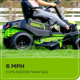 60V 42" Cordless Battery CrossoverT Riding Lawn Mower, (6) 8.0 Ah Batteries and 600W Wall Charger, CRT4262