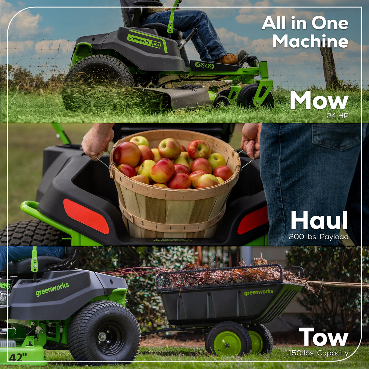60V 42" Electric CrossoverZ Zero Turn Mower: (6) 8 Ah Batteries and 600W Wall Charger, CRZ4262