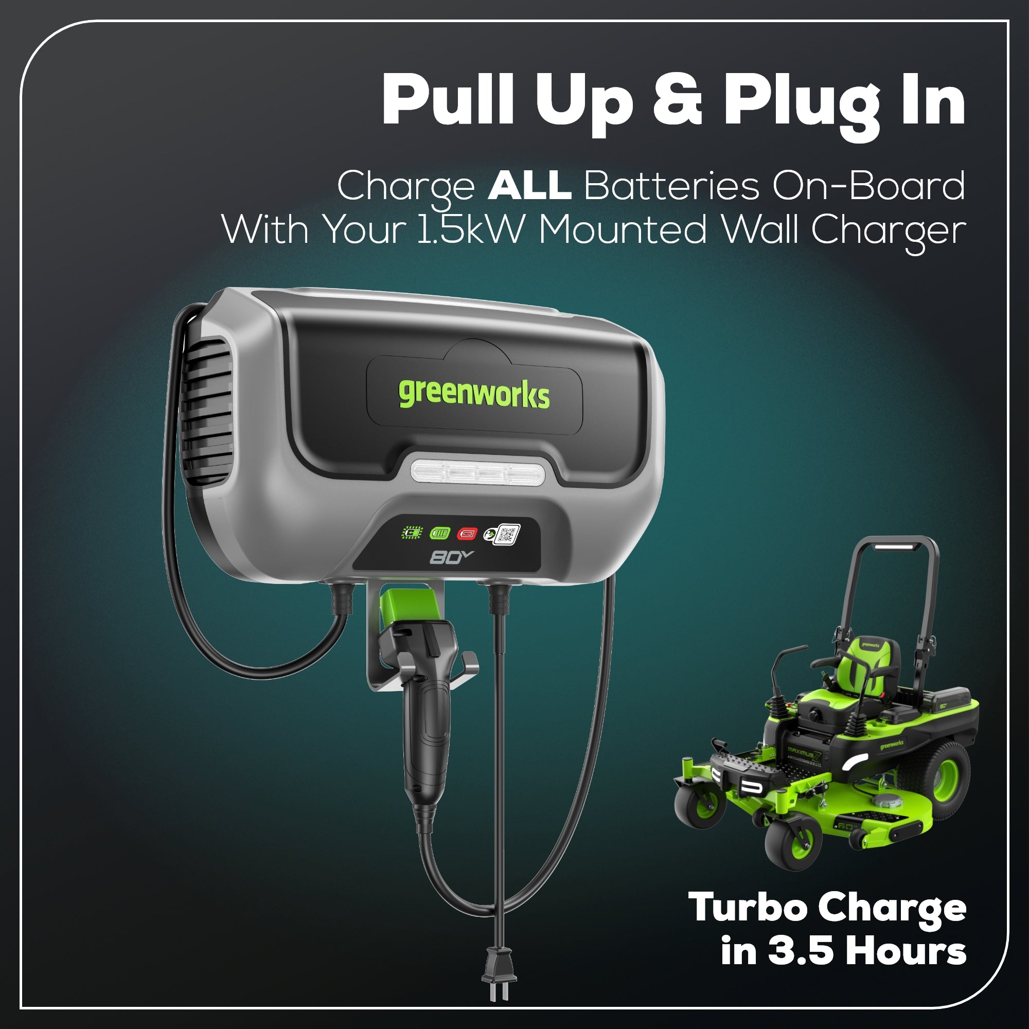 80V 60" MaximusZ Zero Turn Lawn Mower, (4) 8Ah Batteries: (2) 16Ah Batteries and 1.5kW Wall Charger, MZ6081