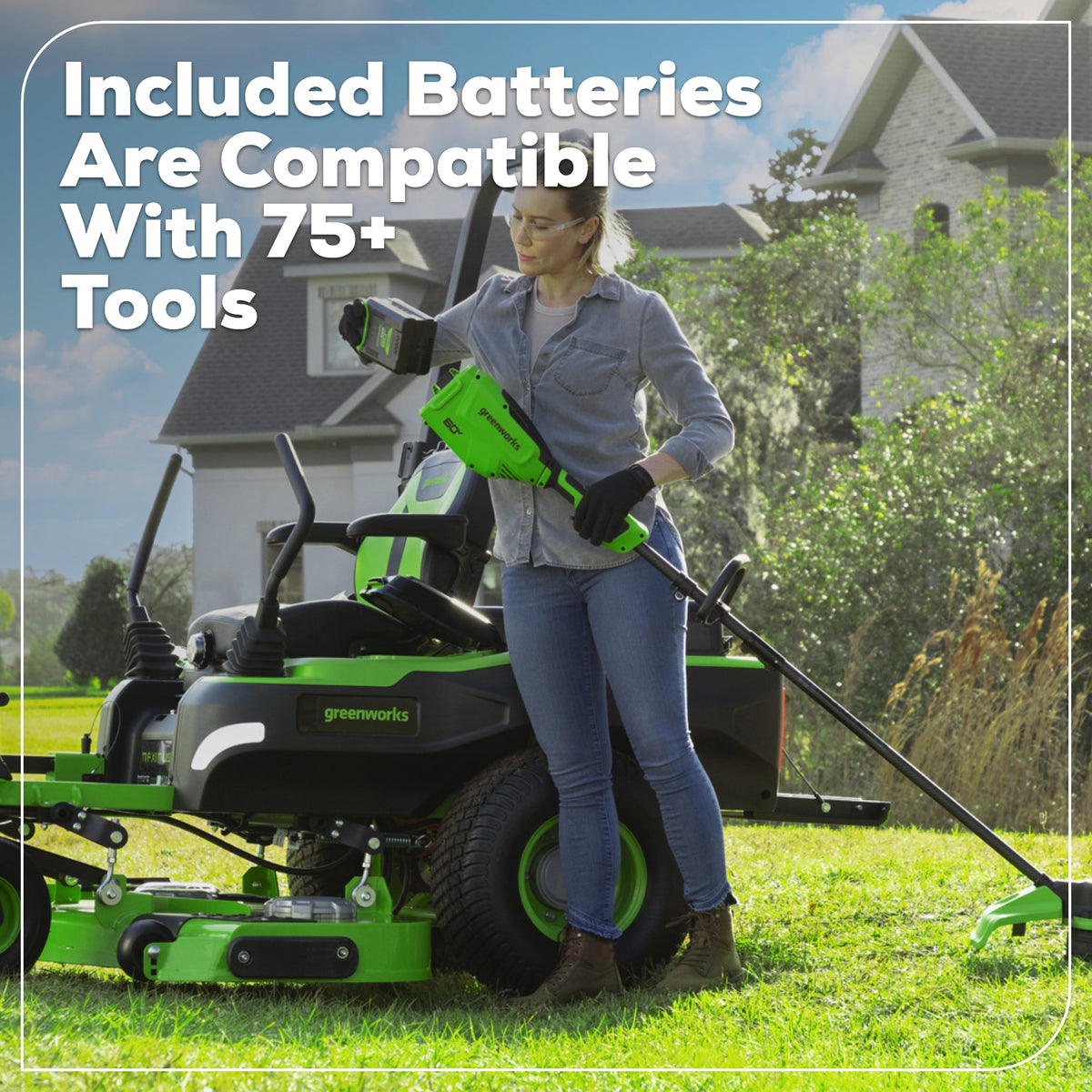 80V 60" MaximusZ Zero Turn Lawn Mower, (4) 8Ah Batteries: (2) 16Ah Batteries and 1.5kW Wall Charger, MZ6081