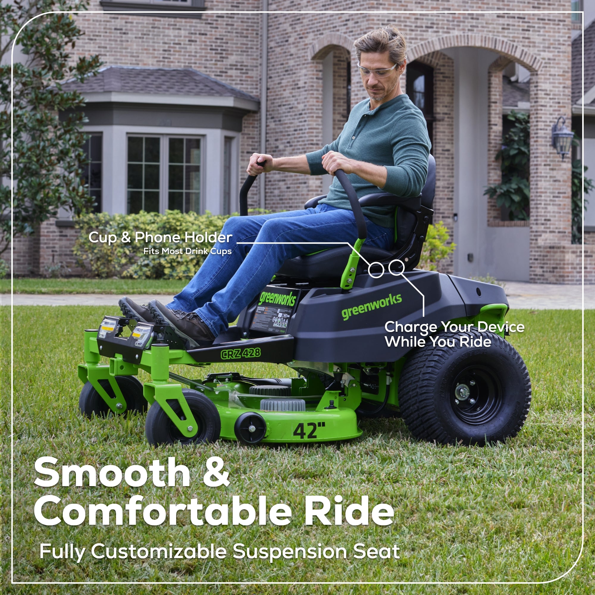 RENEWED 80V 42" Cordless Battery CrossoverZ Zero Turn Lawn Mower, (6) 5.0Ah Batteries and Chargers, CRZ4281