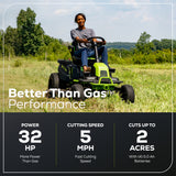 80V 42" Cordless Battery CrossoverT Riding Lawn Mower, (4) 5.0Ah Batteries and 600W Wall Charger, CRT4282