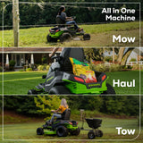 80V 42" Cordless Battery CrossoverT Riding Lawn Mower, (4) 5.0Ah Batteries and 600W Wall Charger, CRT4282