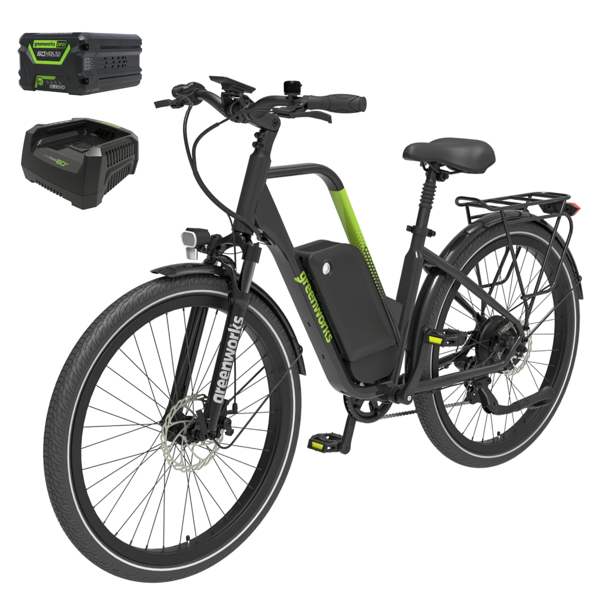 60V VENTURE Series 27.5" Electric Commuter Bike, 5Ah Battery and Charger