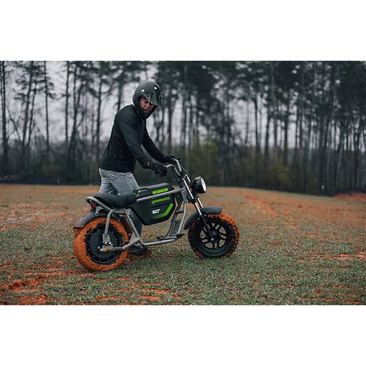 60V STEALTH Series Electric Mini-Bike: (1) 8.0 Ah Batteries and Charger