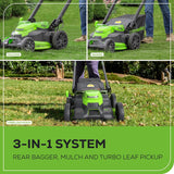 40V 25" Cordless Battery Brushless Dual Blade Self-Propelled Lawn Mower: (2) 4.0 Ah Batteries and Dual-Port Charger, LM2504S