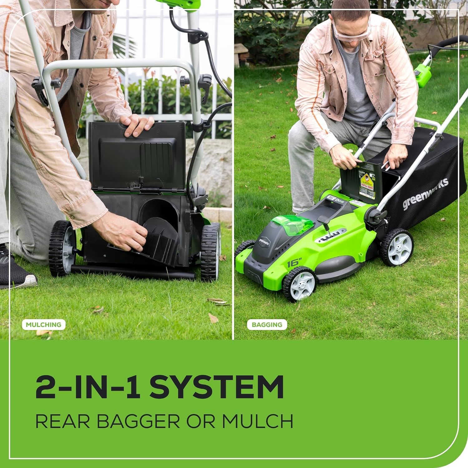 OPEN BOX 40V 16" Cordless Battery Push Lawn Mower: 4.0 Ah Battery and Charger, LM1604