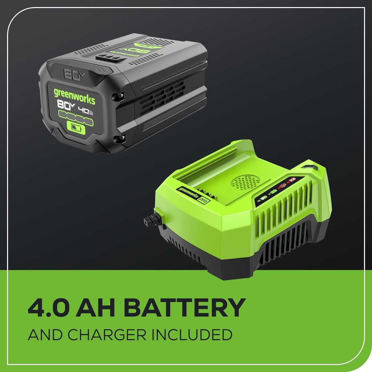 80V 21" Cordless Battery 4-in-1 Push Lawn Mower: 4.0 Ah Battery and Charger, LM2108