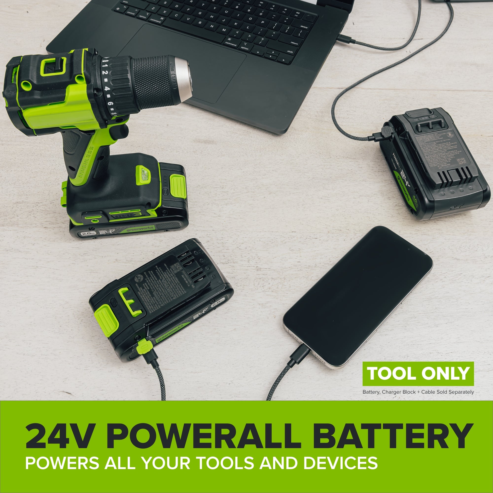 24V PowerAll Brushless 4-1/2" Angle Grinder Kit with Grinding Wheel & Accessories