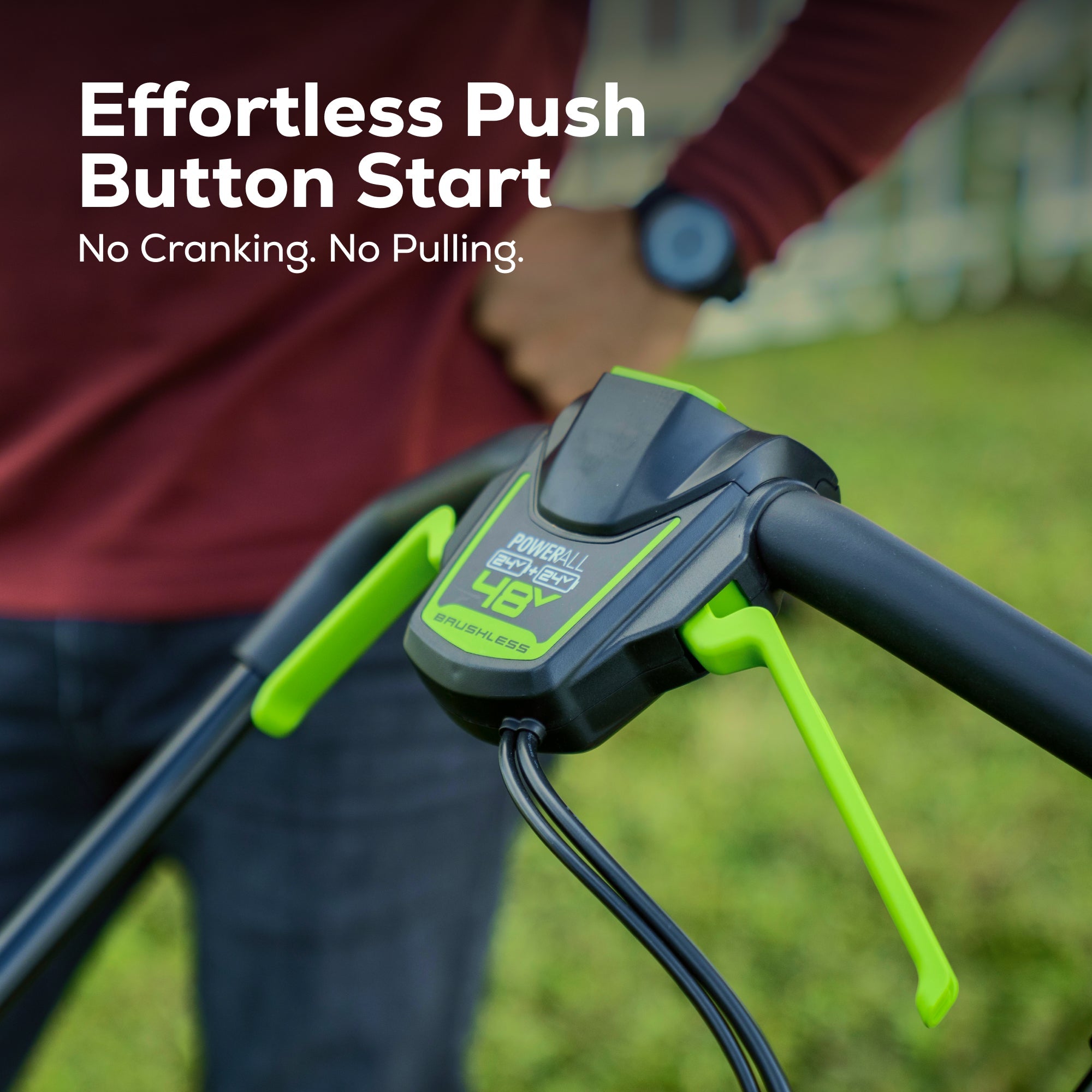 48V (24V x 2) 20" Cordless Battery Push Mower 3PC Combo Kit: (2) 4.0 Ah USB Batteries,(1) 2.0 Ah Battery,(1) Dual-Port Rapid Charger and (1) Charger