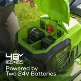 48V (24V x 2) 20" Cordless Battery Push Mower 3PC Combo Kit: (2) 4.0 Ah USB Batteries,(1) 2.0 Ah Battery,(1) Dual-Port Rapid Charger and (1) Charger