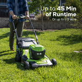 48V (24V x 2) 20" Cordless Battery Push Mower 3PC Combo Kit: (2) 4.0 Ah USB Batteries,(1) 2.0 Ah Battery,(1) Dual-Port Rapid Charger and (1) Charger