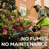 82V Cordless Battery Pole Hedge Trimmer: 2.5 Ah Battery and Dual-Port Charger